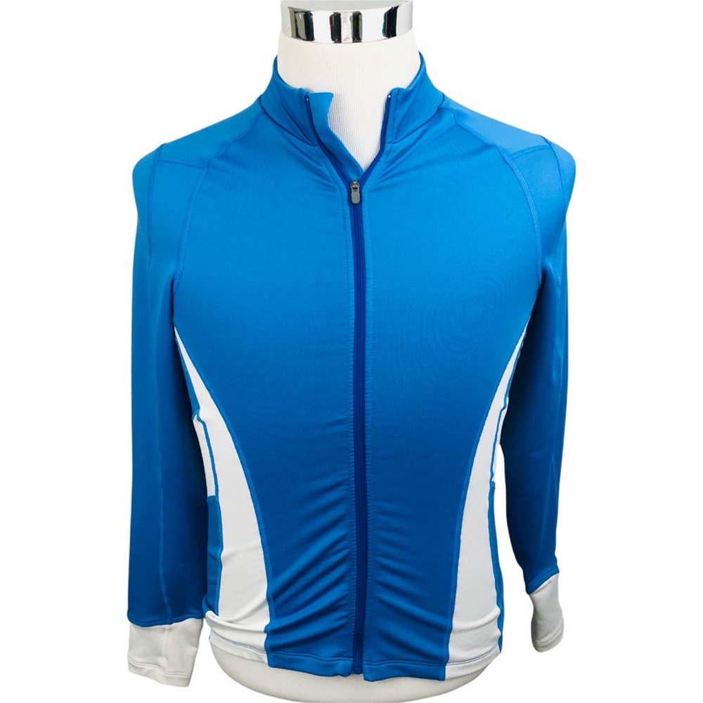 Novara Cycling Jacket Womens Small Active Blue White Mock Neck Stretch Active